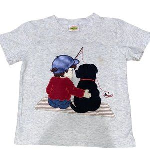 Smocked Blessings Little boy Fishing with his Dog Tee size 3